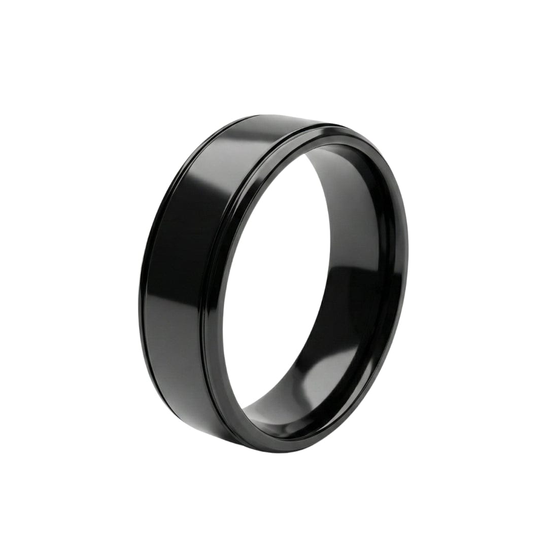 MIDNIGHT ECLIPSE BLACK RING - Pure Stainless Steel Men’s Black Plated Ring (Size : 17-22-27) - THE MEN THING
