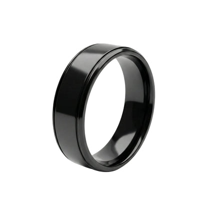MIDNIGHT ECLIPSE BLACK RING - Pure Stainless Steel Men’s Black Plated Ring (Size : 17-22-27) - THE MEN THING