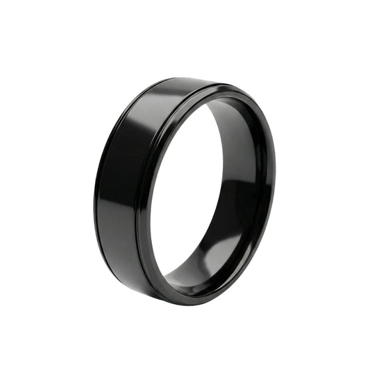 MIDNIGHT ECLIPSE BLACK RING - Pure Stainless Steel Men’s Black Plated Ring (Size : 17-22-27) - THE MEN THING