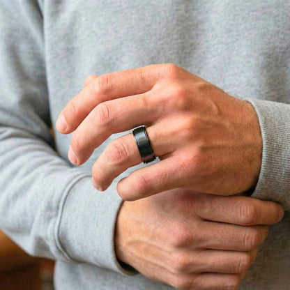 MIDNIGHT ECLIPSE BLACK RING - Pure Stainless Steel Men’s Black Plated Ring (Size : 17-22-27) - THE MEN THING