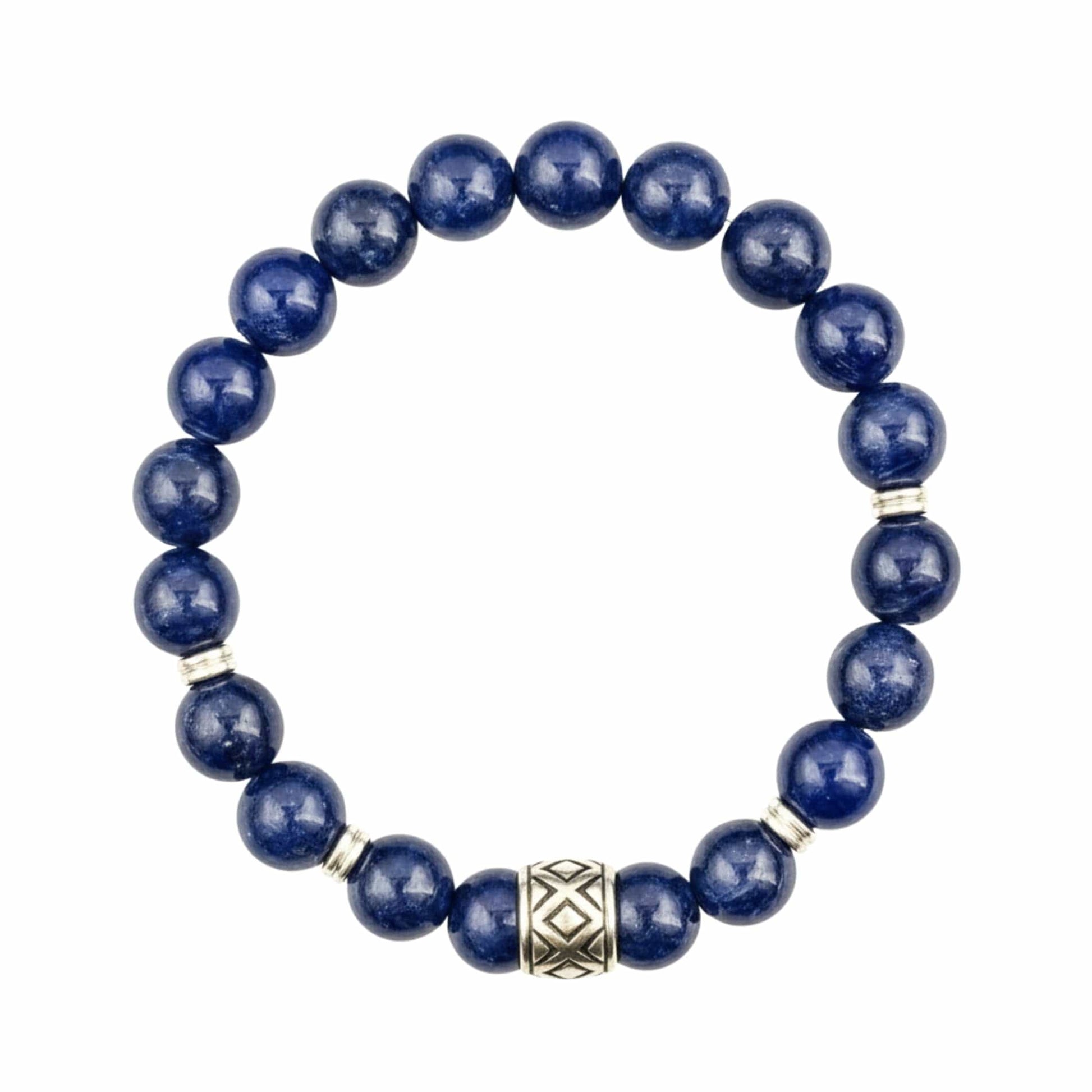 MIDNIGHT NOVA - 12mm Beads Bracelet with Natural Stone - Adjustable Bracelet - THE MEN THING