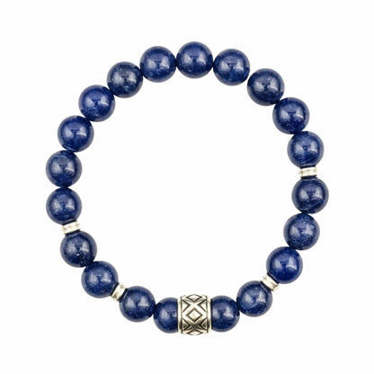 MIDNIGHT NOVA - 12mm Beads Bracelet with Natural Stone - Adjustable Bracelet - THE MEN THING