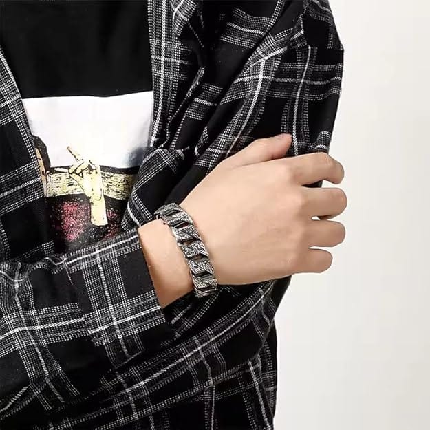 MONARCH - 20mm Pure Titanium Steel Bracelet for Men & Boy (8inch) - THE MEN THING