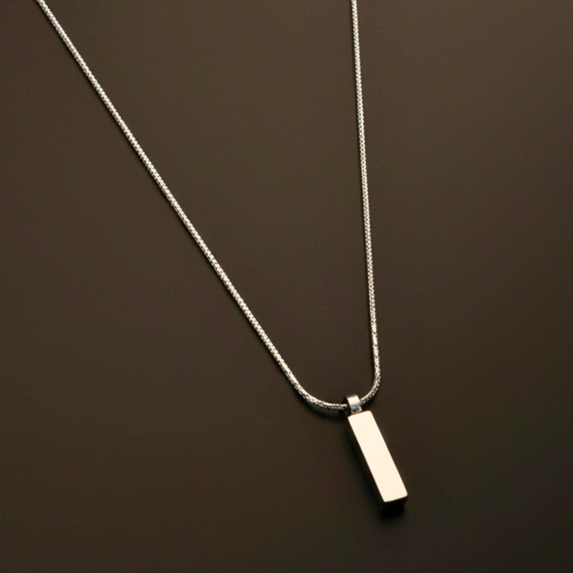 MONO BAR - 5mm Titanium Steel Pendant with 2mm Chain for Men & Boys - 22inch - THE MEN THING