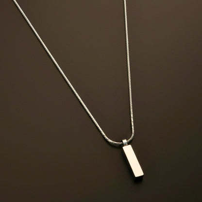 MONO BAR - 5mm Titanium Steel Pendant with 2mm Chain for Men & Boys - 22inch - THE MEN THING