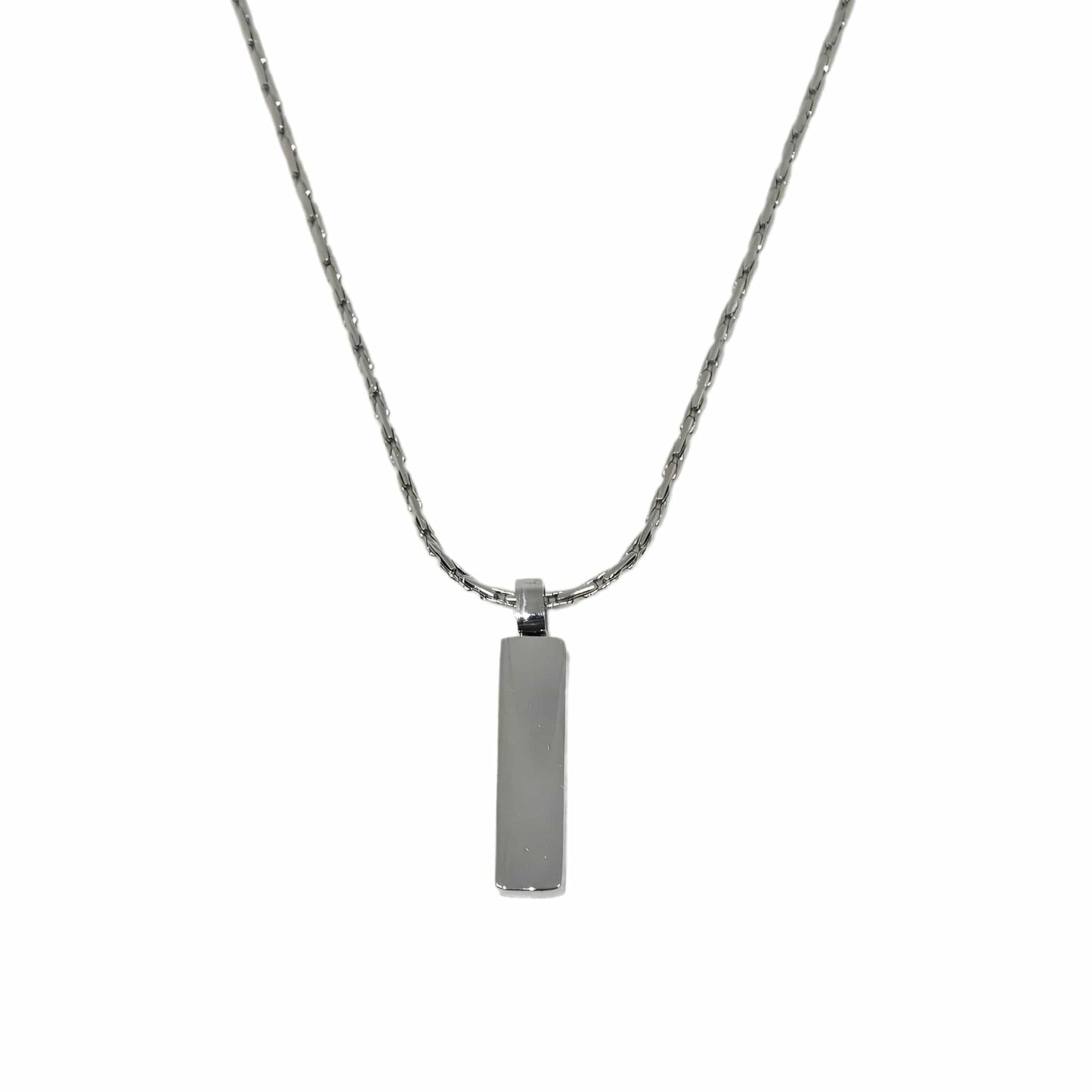 ENGRAVED - MONO BAR - 5mm Titanium Steel Pendant with 2mm Chain for Men & Boys - 22inch