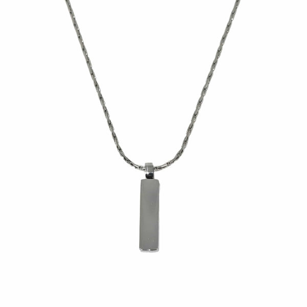 ENGRAVED - MONO BAR - 5mm Titanium Steel Pendant with 2mm Chain for Men & Boys - 22inch