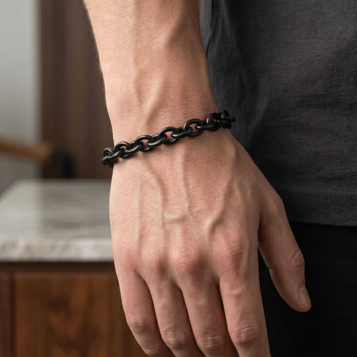 MONO LINK - 8mm Pure Stainless Steel  Bracelet 8 inch with Lobster Claw Buckle for Men & Boy - THE MEN THING