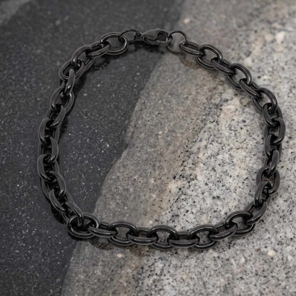 MONO LINK - 8mm Pure Stainless Steel  Bracelet 8 inch with Lobster Claw Buckle for Men & Boy - THE MEN THING
