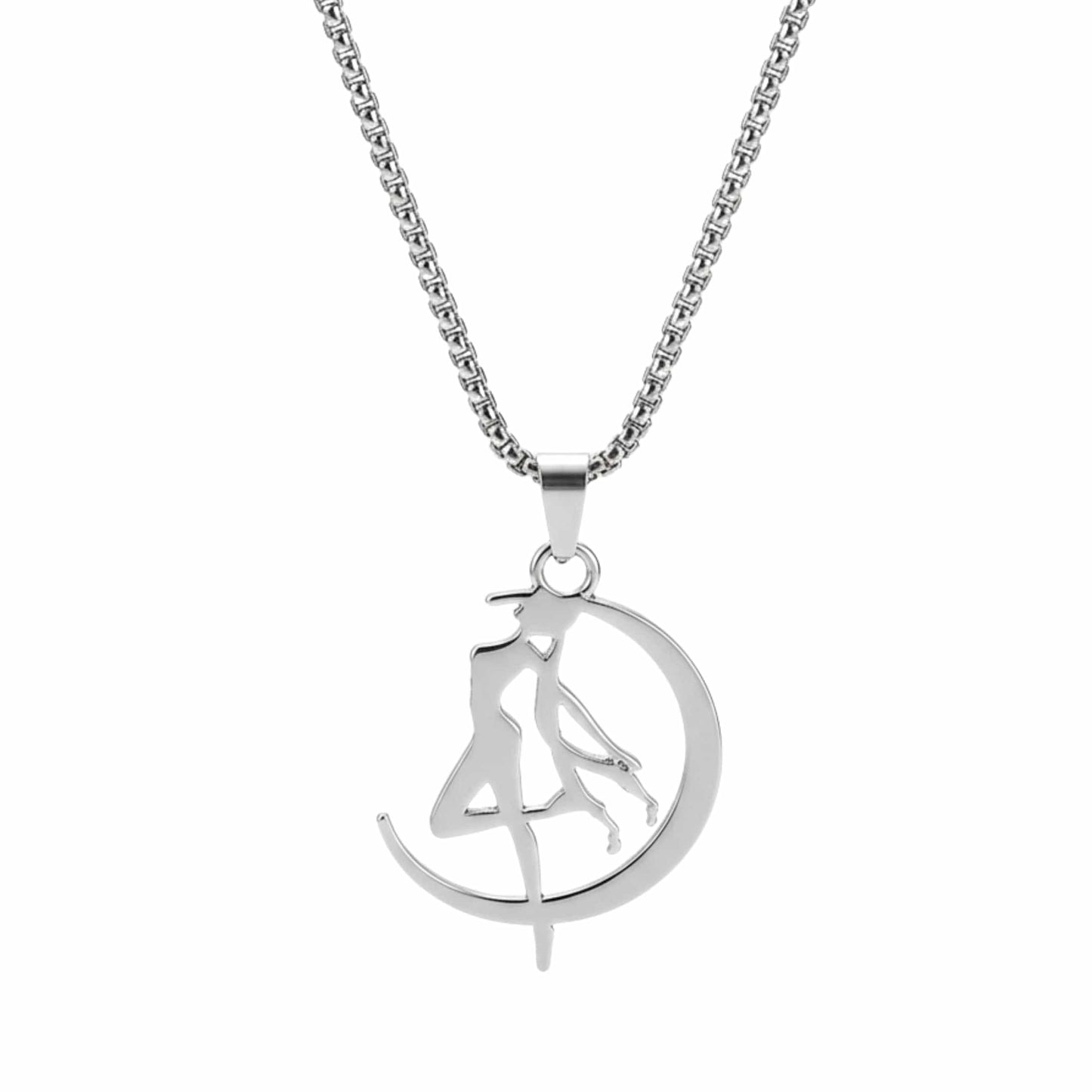 MOONBOUND ARCHER - 31mm Pure Titanium Steel Pendant with 27inch Round Box 4mm Chain for Men & Boys — SS Pendant/ Necklace for Men | THE MEN THING