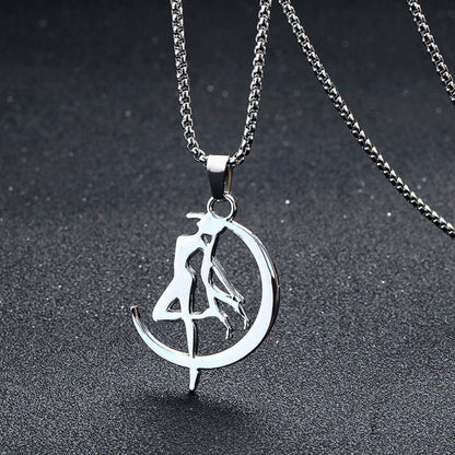 MOONBOUND ARCHER - 31mm Pure Titanium Steel Pendant with 27inch Round Box 4mm Chain for Men & Boys — SS Pendant/ Necklace for Men | THE MEN THING
