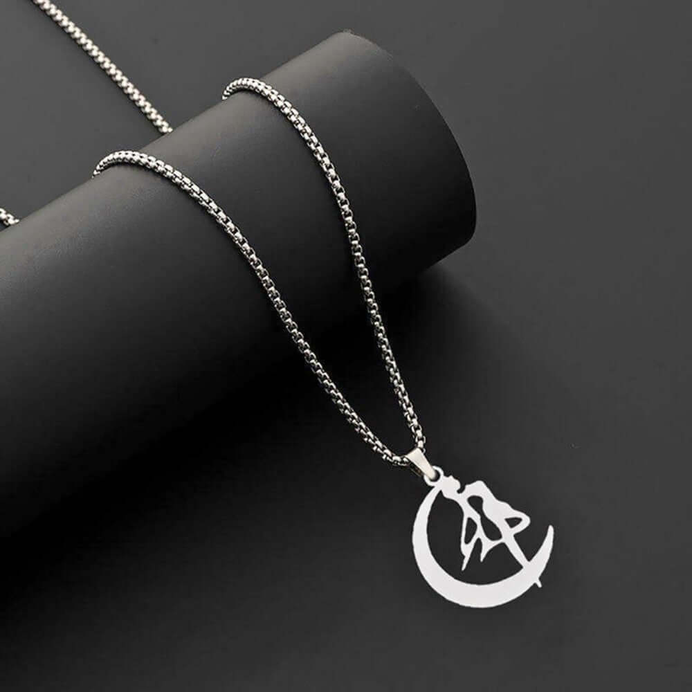 MOONBOUND ARCHER - 31mm Pure Titanium Steel Pendant with 27inch Round Box 4mm Chain for Men & Boys — SS Pendant/ Necklace for Men | THE MEN THING