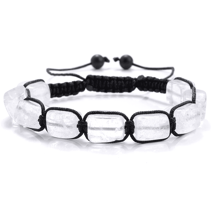MOONSTONE SQUARE - Beads Bracelet with Natural Stone - Adjustable Bracelet for Men & Boys - THE MEN THING