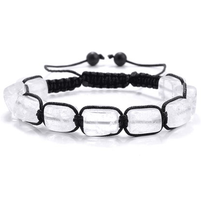 MOONSTONE SQUARE - Beads Bracelet with Natural Stone - Adjustable Bracelet for Men & Boys - THE MEN THING
