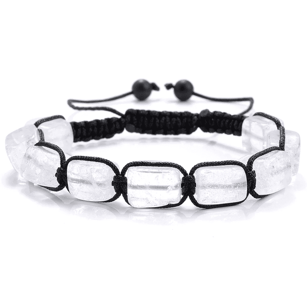 MOONSTONE SQUARE - Beads Bracelet with Natural Stone - Adjustable Bracelet for Men & Boys
