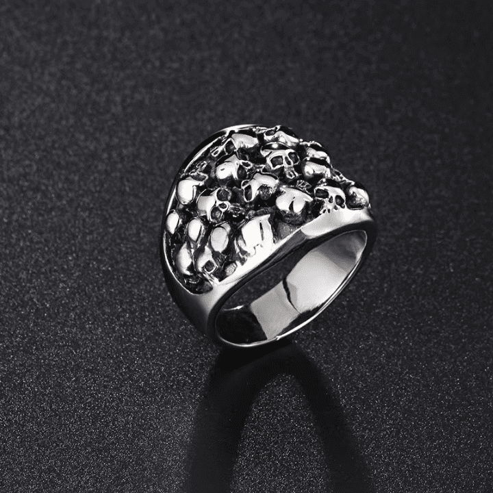 MULTI SKULL HEADS Titanium Steel Ring for Men and Boys (Size-21) - THE MEN THING