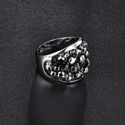 MULTI SKULL HEADS Titanium Steel Ring for Men and Boys (Size-21) - THE MEN THING