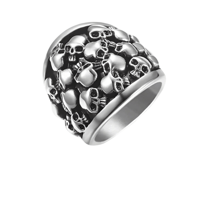 MULTI SKULL HEADS Titanium Steel Ring for Men and Boys (Size-21) - THE MEN THING