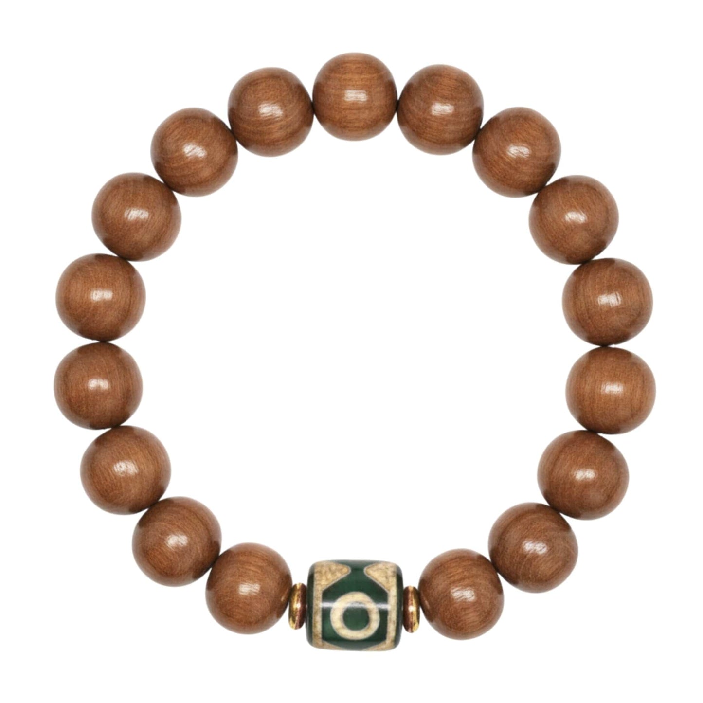 MYSTIC AXIS - 15mm Wooden Beads Bracelet with Natural Stone - Adjustable Bracelet - THE MEN THING