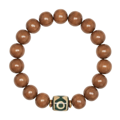 MYSTIC AXIS - 15mm Wooden Beads Bracelet with Natural Stone - Adjustable Bracelet - THE MEN THING