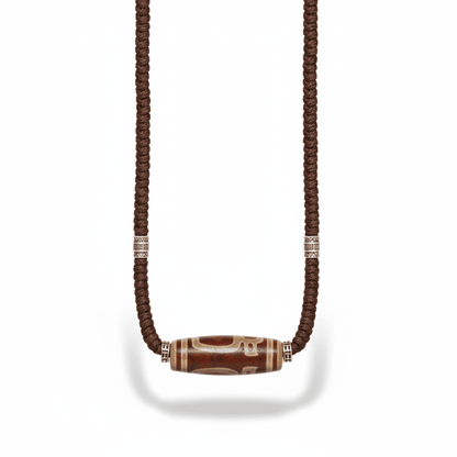 MYSTIC DZI – 2-Inch Natural Crystal Pendant with Adjustable Leather Rope for Men & Boys - THE MEN THING