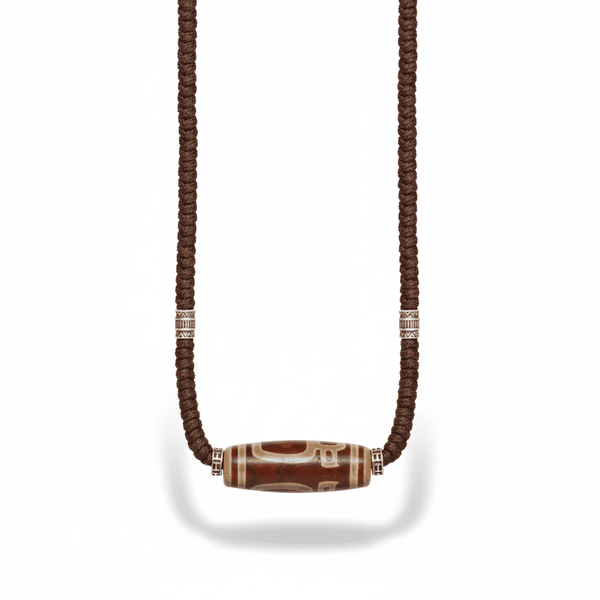 MYSTIC DZI – 2-Inch Natural Crystal Pendant with Adjustable Leather Rope for Men & Boys