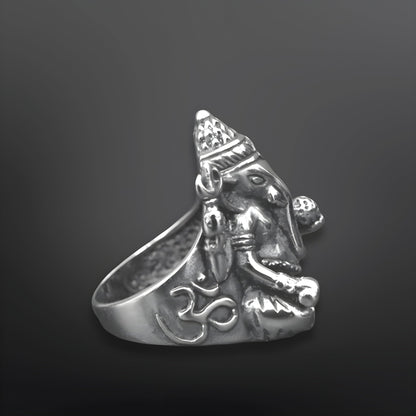 MYSTIC GANRAJ RING - Pure Stainless Steel Men’s Steel-Plated Ring – Statement Luxury Jewelry (Size : 17-22-28) - THE MEN THING