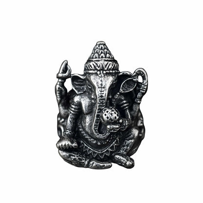 MYSTIC GANRAJ RING - Pure Stainless Steel Men’s Steel-Plated Ring – Statement Luxury Jewelry (Size : 17-22-28) - THE MEN THING