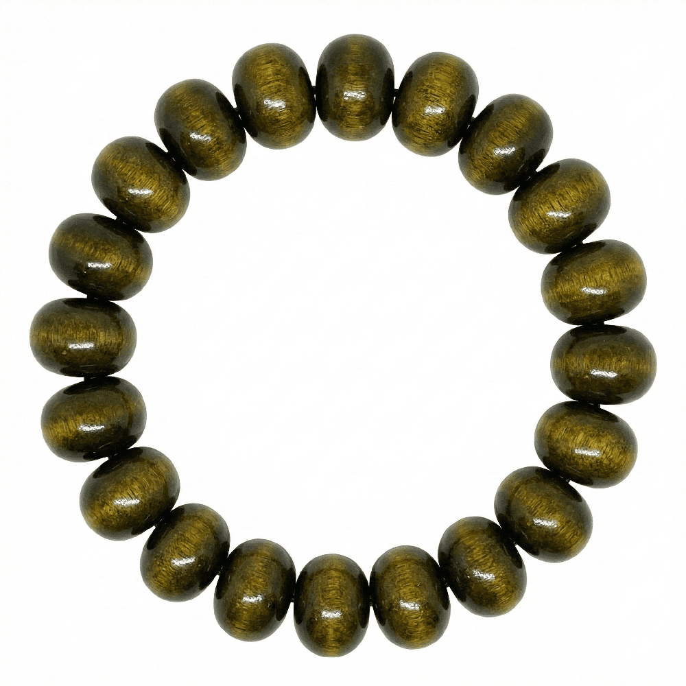 MYSTIC GAZE - 16mm Wooden Beads Bracelet with Natural Stone - Adjustable Bracelet - THE MEN THING