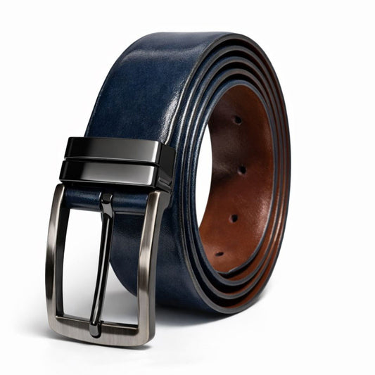 Mens Genuine Leather Belt | 2 in 1 Reversible (BLUE & Brown) (1 Pc.) - NEXORO - THE MEN THING