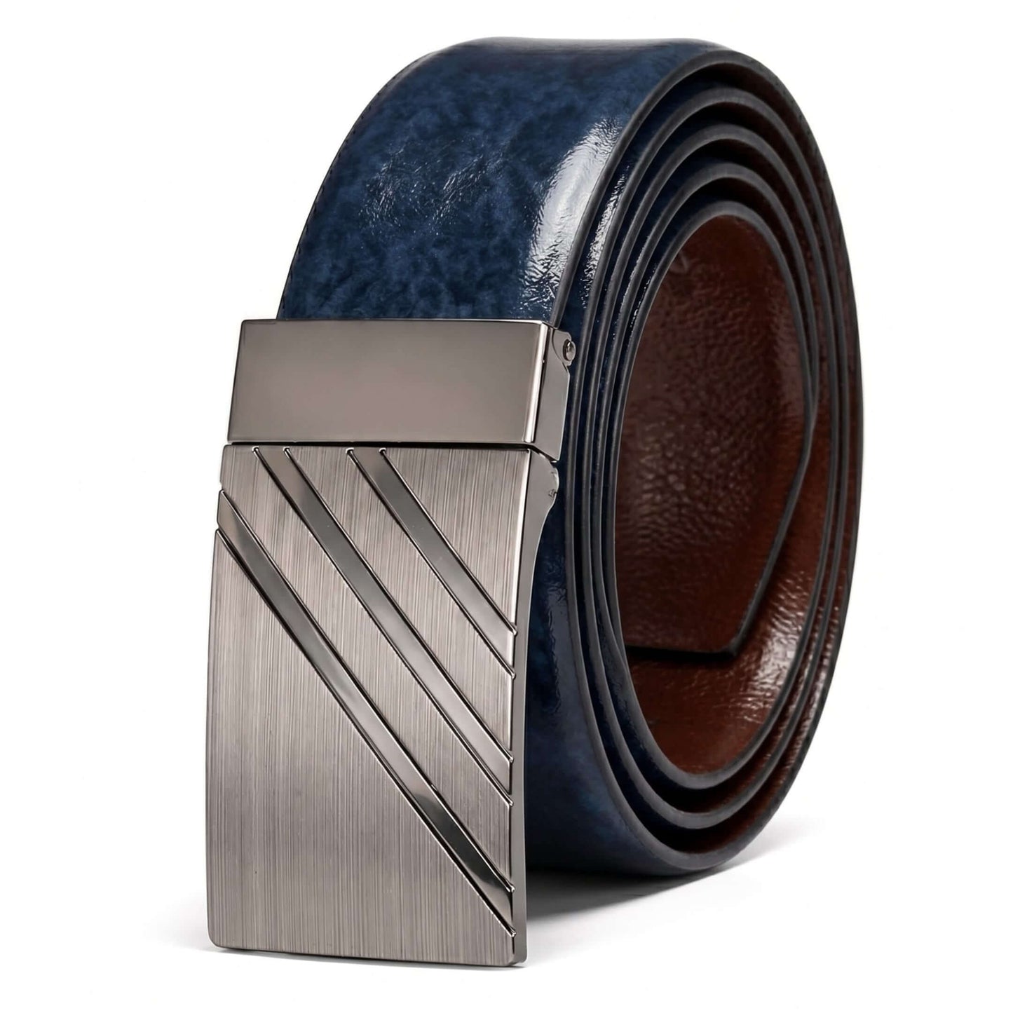 Mens Genuine Leather Belt | 2 in 1 Reversible (BLUE & Brown) (1 Pc.) - STRYVA - THE MEN THING