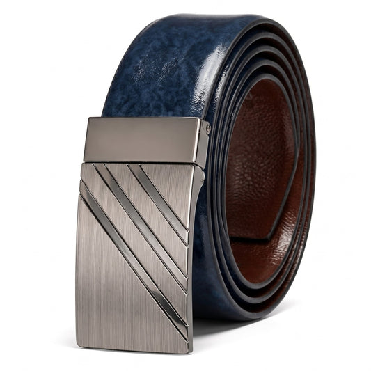 Mens Genuine Leather Belt | 2 in 1 Reversible (BLUE & Brown) (1 Pc.) - STRYVA - THE MEN THING