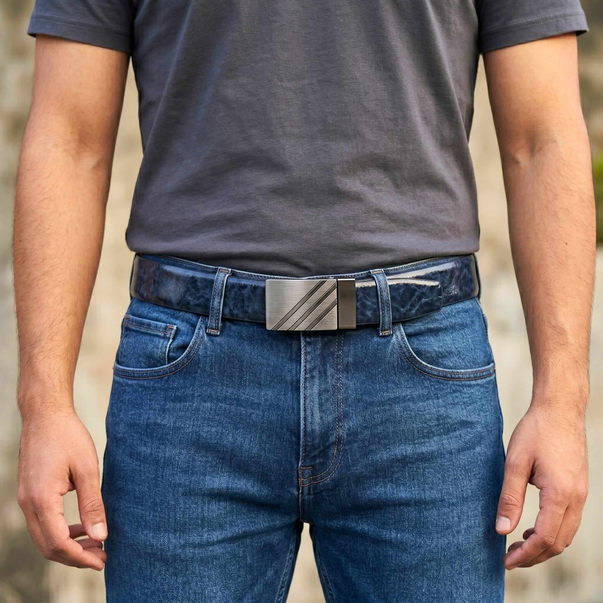 Mens Genuine Leather Belt | 2 in 1 Reversible (BLUE & Brown) (1 Pc.) - STRYVA - THE MEN THING
