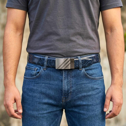 Mens Genuine Leather Belt | 2 in 1 Reversible (BLUE & Brown) (1 Pc.) - STRYVA - THE MEN THING