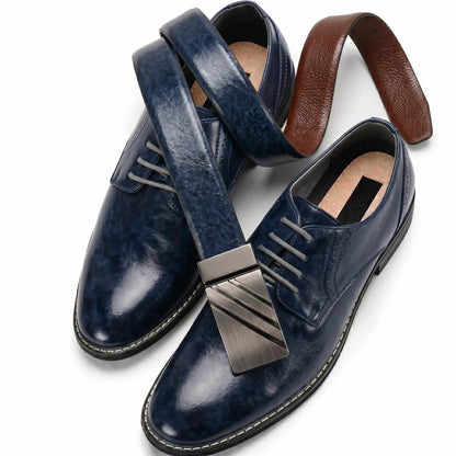 Mens Genuine Leather Belt | 2 in 1 Reversible (BLUE & Brown) (1 Pc.) - STRYVA - THE MEN THING