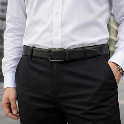 Mens 100% Genuine Leather Belt - ARVIX Smooth Matte (Black & Brown Reversible) — Leather Belts for Men | THE MEN THING