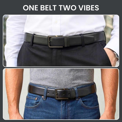 Mens 100% Genuine Leather Belt - ARVIX Smooth Matte (Black & Brown Reversible) — Leather Belts for Men | THE MEN THING
