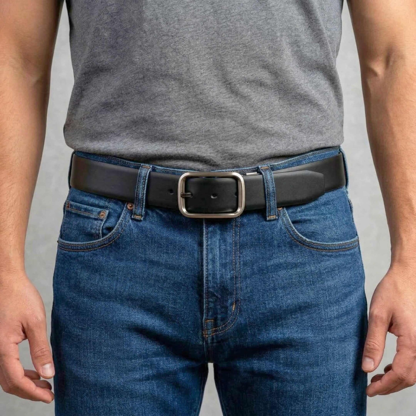 Mens 100% Genuine Leather Belt - BLAVOR Smooth Classic (Black & Brown Reversible) — Leather Belts for Men | THE MEN THING