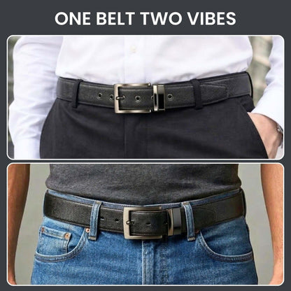 Mens 100% Genuine Leather Belt - BRANOR Smooth Tan Core (Black & Brown Reversible) — Leather Belts for Men | THE MEN THING