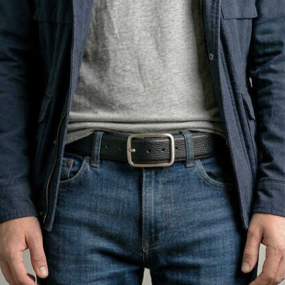 Mens 100% Genuine Leather Belt - COREVA Fine Grain Finish (Black & Brown Reversible) — Leather Belts for Men | THE MEN THING
