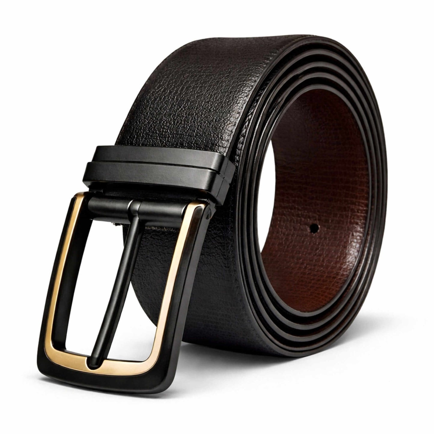 Mens Genuine Leather Belt | 2 in 1 Reversible (Black & Brown) (1 Pc.) - DARKLUX - THE MEN THING