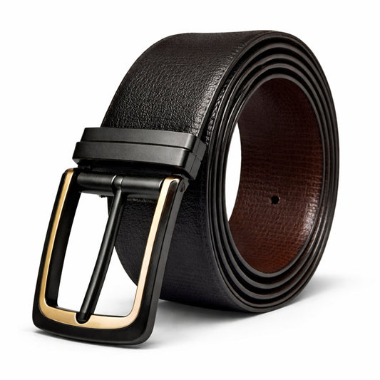 Mens Genuine Leather Belt | 2 in 1 Reversible (Black & Brown) (1 Pc.) - DARKLUX - THE MEN THING