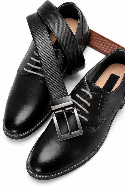 Mens Genuine Leather Belt | 2 in 1 Reversible (Black & Brown) (1 Pc.) - DUALCOR - THE MEN THING