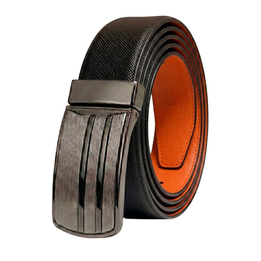 Mens Genuine Leather Belt | 2 in 1 Reversible (Black & Brown) (1 Pc.) - DUALOR - THE MEN THING