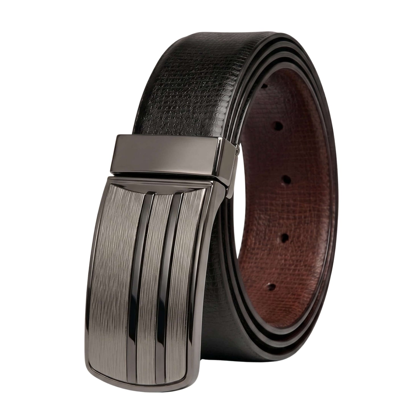 Mens Genuine Leather Belt | 2 in 1 Reversible (Black & Brown) (1 Pc.) - LINEFORGE - THE MEN THING