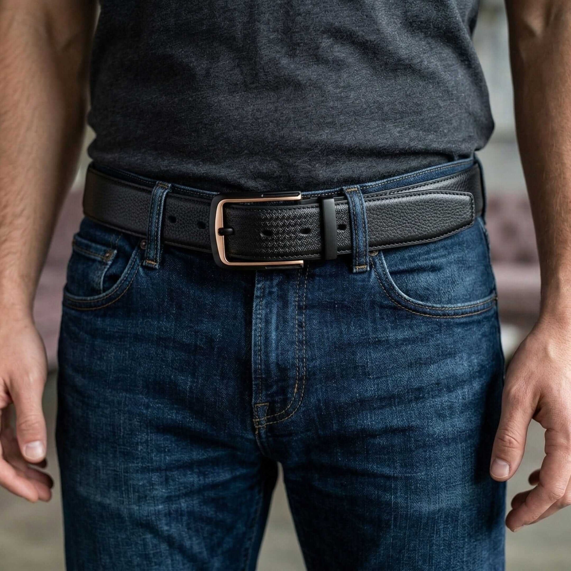 Mens Genuine Leather Belt | 2 in 1 Reversible (Black & Brown) (1 Pc.) - NOIRLUXE - THE MEN THING