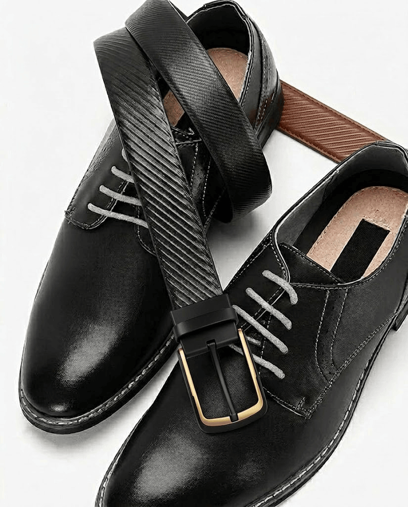 Mens 100% Genuine Leather Belt - NOIRWAVE Diagonal Weave Emboss (Black & Brown Reversible) — Leather Belts for Men | THE MEN THING
