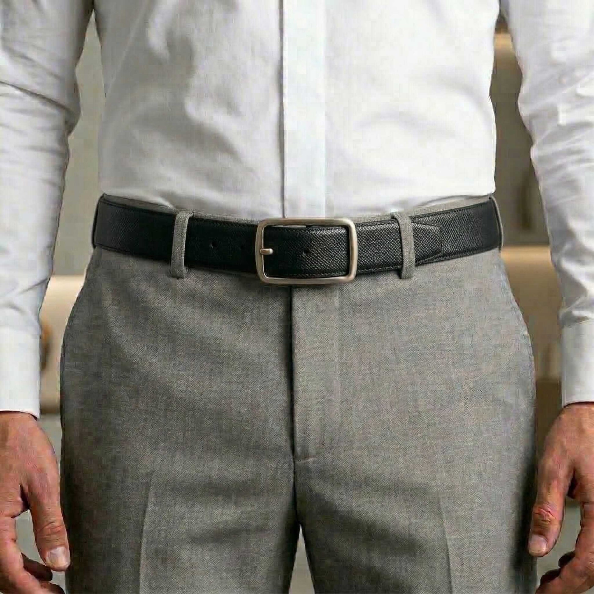 Mens 100% Genuine Leather Belt - ONYXCORE Fine Grain Tan Core (Black & Brown Reversible) — Leather Belts for Men | THE MEN THING