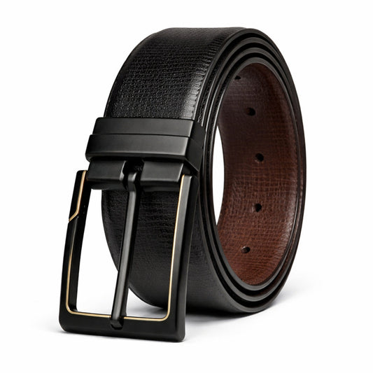 Mens Genuine Leather Belt | 2 in 1 Reversible (Black & Brown) (1 Pc.) - ORVION - THE MEN THING