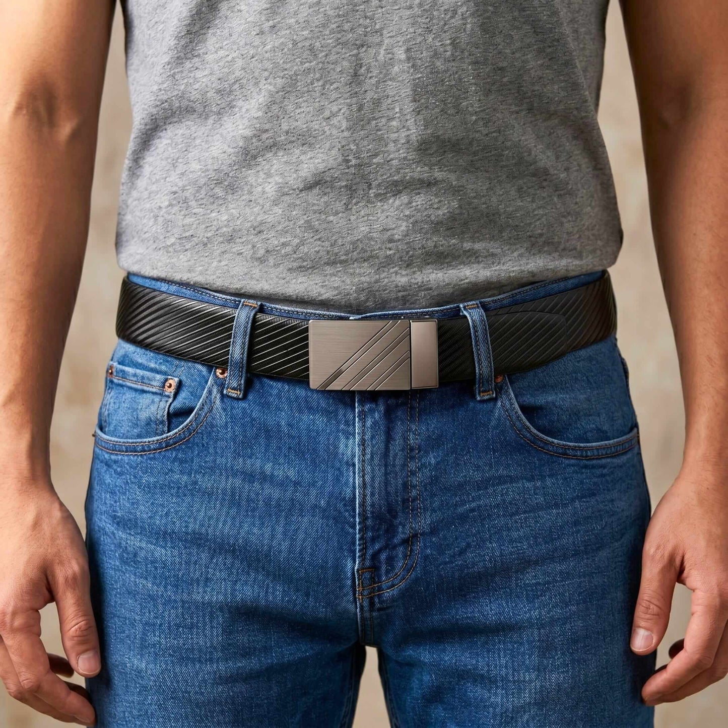 Mens Genuine Leather Belt | 2 in 1 Reversible (Black & Brown) (1 Pc.) - STRYDEX - THE MEN THING